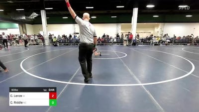 90 lbs Consi Of 16 #1 - Colter Lenze, IA vs Cade Riddle, NC