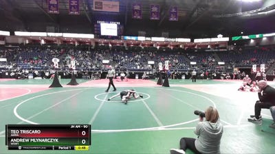 90 lbs 5th Place Match - Andrew Mlynarczyk, WSW1 vs Teo Triscaro, AWRA
