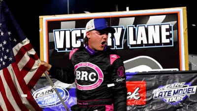 Brenden "Butterbean" Queen Climbs The Fence After CARS Tour Win At Tri-County