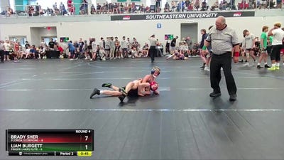 84 lbs Round 4 (6 Team) - Brady Sher, Florida Scorpions vs Liam Burgett, Finger Lakes Elite