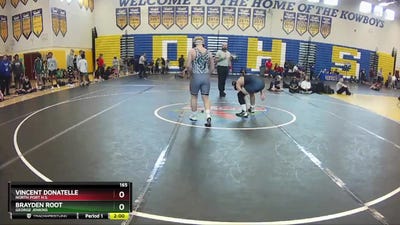 165 lbs Champ. Round 1 - Brayden Root, George Jenkins vs VINCENT DONATELLE, North Port H.S.
