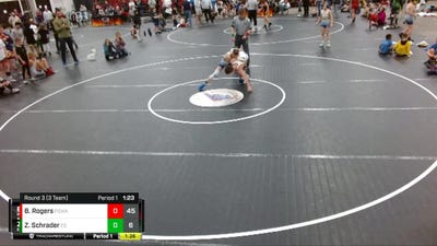 90 lbs Round 3 (3 Team) - Bryant Rogers, Palmetto State Wrestling Academy vs Zac Schrader, Eastside