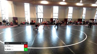 141 lbs Round Of 16 - Zach Price, Gardner-Webb - UNATT vs Kyren Butler, Virginia