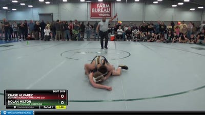 110 lbs 1st Place Match - Nolan Milton, Smith Mountain Lake Wrestling vs Chase Alvarez, Eastern Loundoun Wrestling Clu