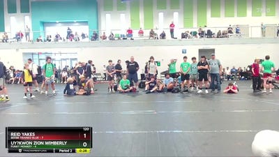 120 lbs Round 3 (4 Team) - Reid Yakes, Beebe Trained Blue vs Uy?Kwon Zion Wimberly, Funky Monkey